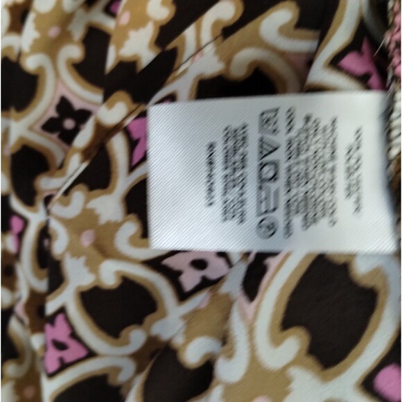 Long Ruffle Sleeve Blouse Women's S Graphic Career Comfort Boack Brown Gathered - Picture 5 of 8